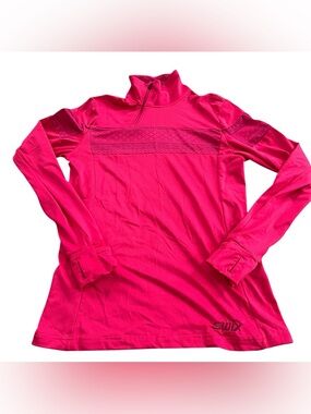 Swix Pink Quarter Zip Layering Sweater Size M Women